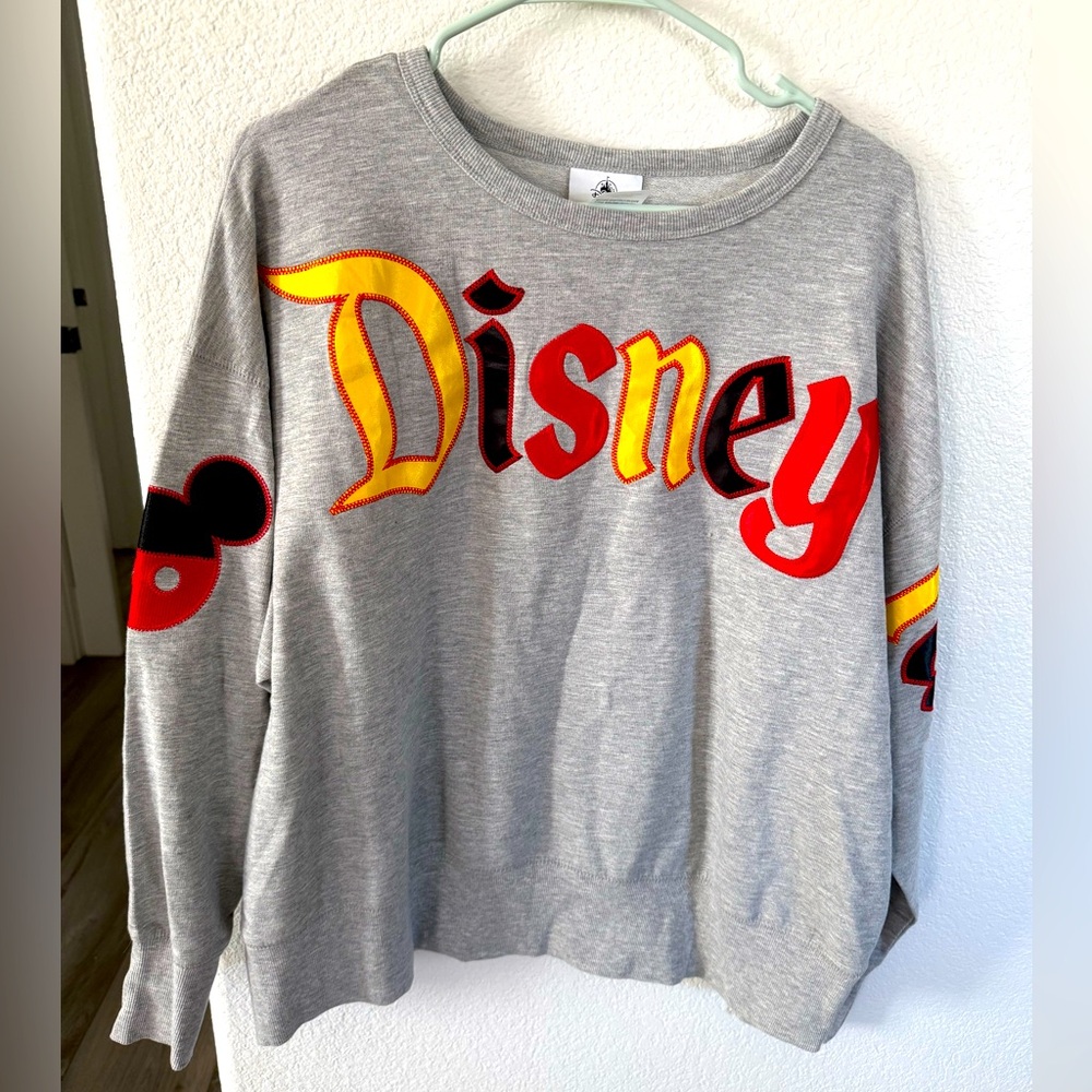 Disney Gray Sweatshirt with Red and Yellow Logo